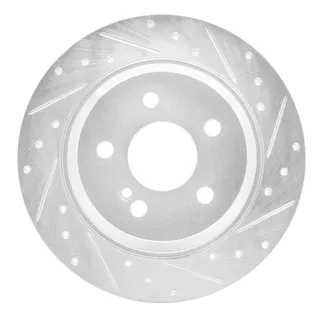 R1 Concepts EDZ-63078R Brake Rotor Drilled and Slotted Silver